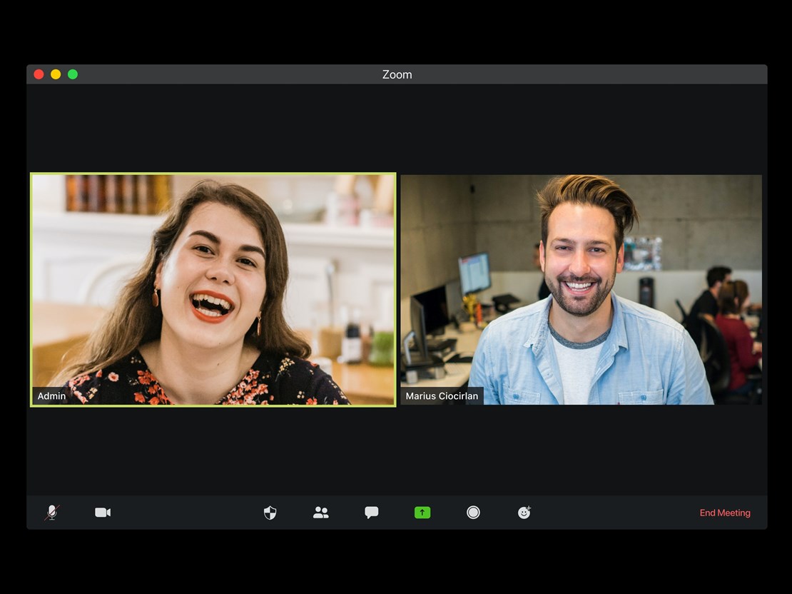 People chatting on video conference