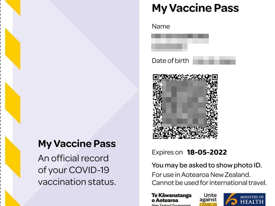 My vaccine pass printout
